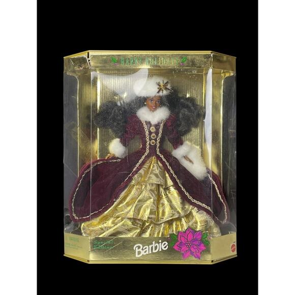 1996 Mattel Happy Holidays Barbie Christmas Black Doll Special Edition #15647 - Picture 1 of 7